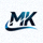 MK体育官方Logo - 橙色火焰与蓝色背景构成的运动标志